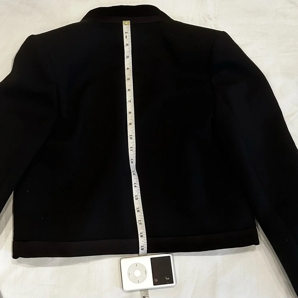 ISABEL MARANT No 1501 Crop Virgin Wool with Tuxedo Trim Blazer Black Women - Picture 12 of 16